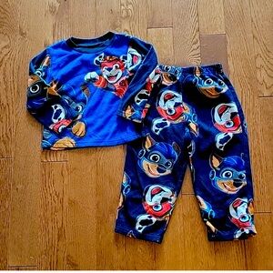 Paw patrol mighty movie pups chase & Marshall fleece pajamas toddlers 3T blue
